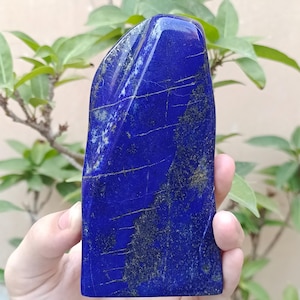 320g Natural Stone Lapis Lazuli Freeform Polished Crystal Mineral Specimen, From Afghanistan, Golden Iron Pyrite Inclusions, Premium Quality