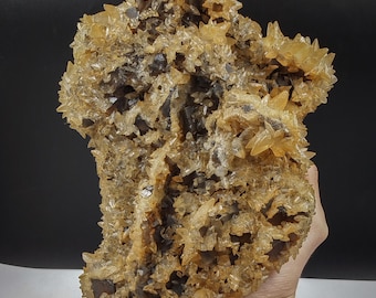 1.9kg Amazing Cubic Fluorite Mineral Specimen With Calcite Crystal Cluster, From Balochistan, Rare Piece