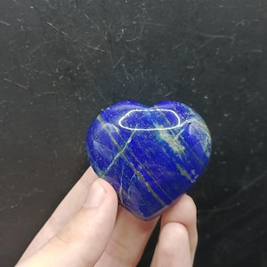 72g Natural Stone Polished Lapis Lazuli Heart Crystal, From Afghanistan, Premium Quality