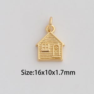 Dainty Gold House Pendant,18K Gold Filled House Charms,House Charm for DIY Necklace Bracelet Jewelry Findings Supply