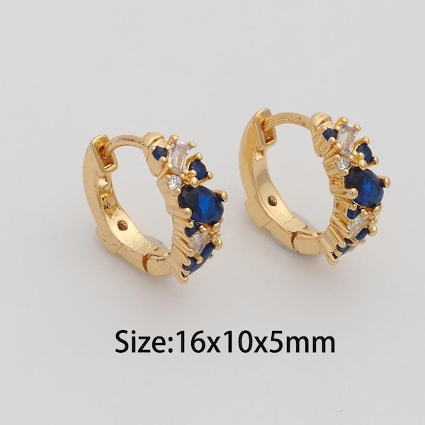 Dainty Gold Hoop Earrings,18K Gold Filled Hugging Hoop Earrings,Micropavé CZ Thick Gold Earrings,Birthday Gifts,Perfect Gifts,Gifts for Her