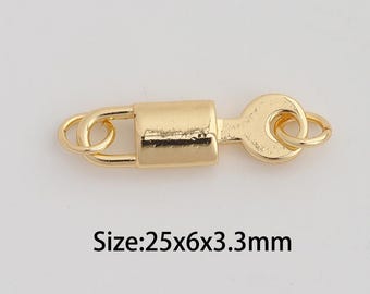 Delicado colgante de candado de oro de 18 quilates, dije de llave de candado para collares, pulseras y accesorios de joyería.