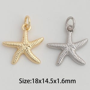 Dainty Gold Starfish Pendant,18K Gold Filled Starfish Charms,Starfish Charm for DIY Necklace Bracelet Jewelry Findings Supply