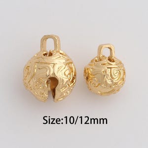 Dainty Gold Bell Pendant,18K Gold Filled Bell Charms,Bell Charm for DIY Necklace Bracelet Jewelry Findings Supply