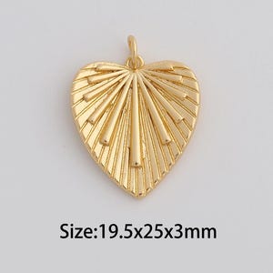 Dainty Gold Sun Heart Pendant,18K Gold Filled Love Charms,Heart Charm for DIY Necklace Bracelet Jewelry Findings Supply