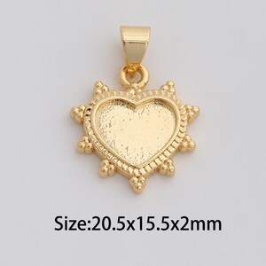 Dainty Gold Heart Pendant,18K Gold Filled Love Charms,Heart Charm for DIY Necklace Bracelet Jewelry Findings Supply