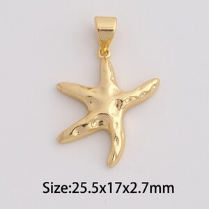 Dainty Gold Starfish Pendant,18K Gold Filled Starfish Charms,Starfish Charm for DIY Necklace Bracelet Jewelry Findings Supply