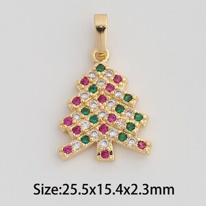 Dainty Gold Christmas Tree Pendant,18K Gold Filled Tree Charms,Micropavé CZ Christmas Charm for DIY Necklace Bracelet Jewelry Finding Supply