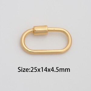 Dainty Gold Carabiner Clasp,18K Gold Filled Screw Clasp,Oval Clasp for DIY Necklace Bracelet Jewelry Findings Supply