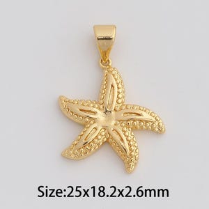 Dainty Gold Starfish Pendant,18K Gold Filled Starfish Charms,Starfish Charm for DIY Necklace Bracelet Jewelry Findings Supply