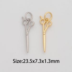 Dainty Gold Scissors Pendant,18K Gold Filled Scissors Charms,Scissors Charm for DIY Necklace Bracelet Jewelry Findings Supply