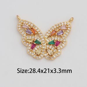 Dainty Gold Butterfly Pendant,18K Gold Filled Insect Charms,Micropavé CZ Butterfly Charm for DIY Necklace Bracelet Jewelry Findings Supply