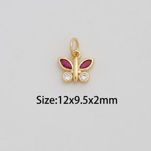 Dainty Gold Butterfly Pendant,18K Gold Filled Insect Charms,Micropavé CZ Butterfly Charm for DIY Necklace Bracelet Jewelry Findings Supply