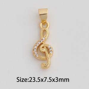 Dainty Music Notes Pendant,18K Gold Filled Symbols Charms,Micropavé CZ Music Notes Charm for DIY Necklace Bracelet Jewelry Findings Supply