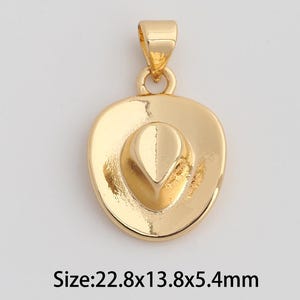 Dainty Gold Cowboy Hat Pendant,18K Gold Filled Cowboy Hat Charms,Cowboy Hat Charm for DIY Necklace Bracelet Jewelry Findings Supply