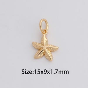 Dainty Gold Starfish Pendant,18K Gold Filled Starfish Charms,Starfish Charm for DIY Necklace Bracelet Jewelry Findings Supply