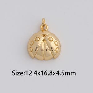 Dainty Gold Ladybug Pendant,18K Gold Filled Insect Charms,Ladybug Charm for DIY Necklace Bracelet Jewelry Findings Supply