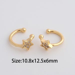 Dainty Gold Micropavé CZ Non Piercing Cartilage Clip,18K Gold Filled Star Cuff Earrings,Birthday Gifts,Perfect Gifts,Gifts for Her