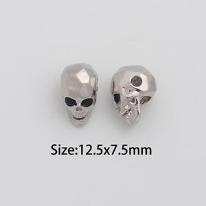 Dainty Silver Skull Spacer Beads,Silver Filled Skull Beads,Skull Beads for DIY Necklace Bracelet Jewelry Finding Supply