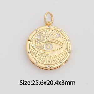 Dainty Enamel Evil Eye Pendant,18K Gold Filled Devil Eye Charms,Micropavé CZ Round Charm for DIY Necklace Bracelet Jewelry Findings Supply