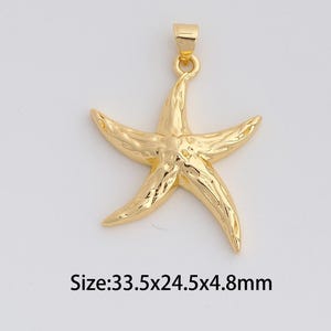 Dainty Gold Starfish Pendant,18K Gold Filled Starfish Charms,Starfish Charm for DIY Necklace Bracelet Jewelry Findings Supply