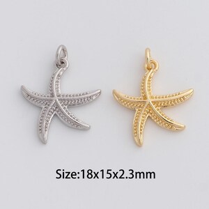 Dainty Gold Starfish Pendant,18K Gold Filled Starfish Charms,Starfish Charm for DIY Necklace Bracelet Jewelry Findings Supply