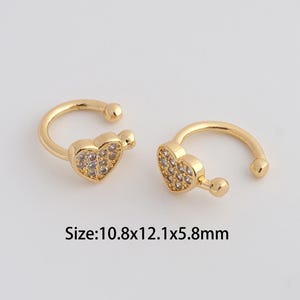 Dainty Gold Micropavé CZ Non Piercing Cartilage Clip,18K Gold Filled Heart Cuff Earrings,Birthday Gifts,Perfect Gifts,Gifts for Her