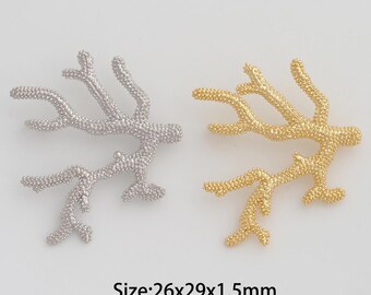 Zierlicher Goldkorallenanhänger, 18K Gold Füllte Korallenanhänger, Korallenanhänger für DIY Halskettenarmband-Schmuckzubehör-Versorgungsmaterial