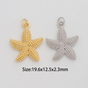 Dainty Gold Starfish Pendant,18K Gold Filled Starfish Charms,Starfish Charm for DIY Necklace Bracelet Jewelry Findings Supply