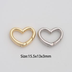 Dainty Gold Push Door Clasp,18K Gold Filled Spring Clasp,Heart Clasp for DIY Necklace Bracelet Jewelry Findings Supply