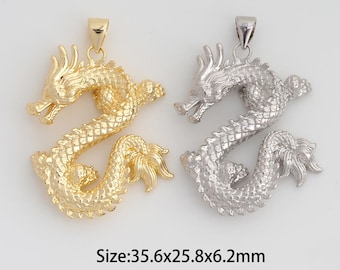 Zierlicher Golddrachenanhänger, 18K Gold Füllte Drachenanhänger, Drachenanhänger für DIY Halskettenarmband-Schmuckzubehör-Versorgungsmaterial