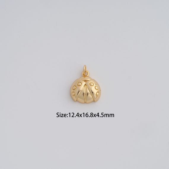 Dainty Gold Ladybug Pendant,18k Gold Filled Insect Charms,ladybug
