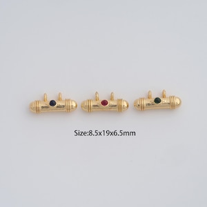 Dainty Gold Pill Pendant,18K Gold Filled Capsule Charms,Micropavé CZ Pill Charm for DIY Necklace Bracelet Jewelry Findings Supply