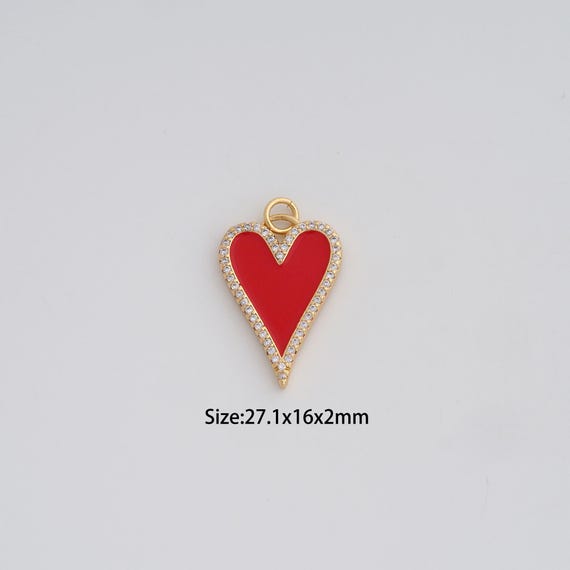 UNICRAFTALE 100 Ciondoli Cuore Rosso Smaltato Per Bijoux Fai Da Te – Set Enorme Per Braccialetti, Collane E Artigianato