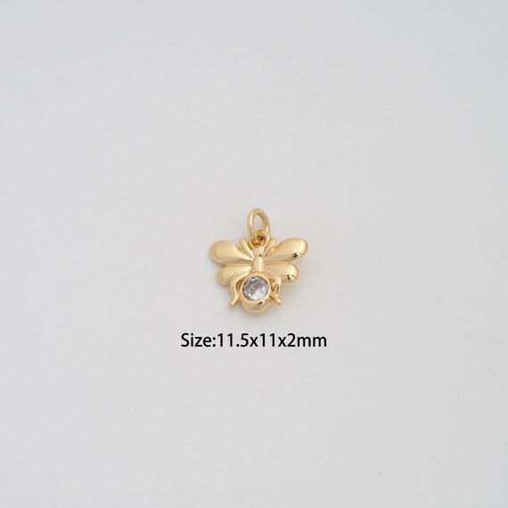 Pcs Dainty Gold Firefly Pendant,18k Gold Filled Insect Charms