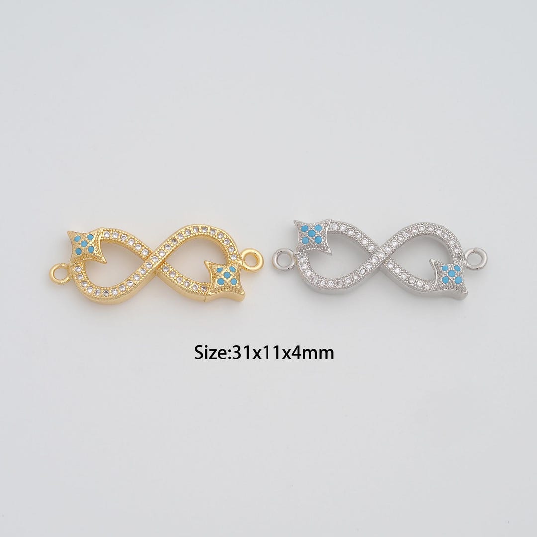 Dainty Infinity Connectors,18k Gold Filled Star Connectors,micropavé CZ ...