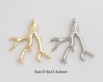 Zierlicher Goldkorallenanhänger, 18K Gold Füllte Korallenanhänger, Korallenanhänger für DIY Halskettenarmband-Schmuckzubehör-Versorgungsmaterial