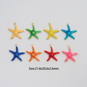 Dainty Gold Starfish Pendant,18K Gold Filled Starfish Charms,Enamel Starfish Charm for DIY Necklace Bracelet Jewelry Findings Supply