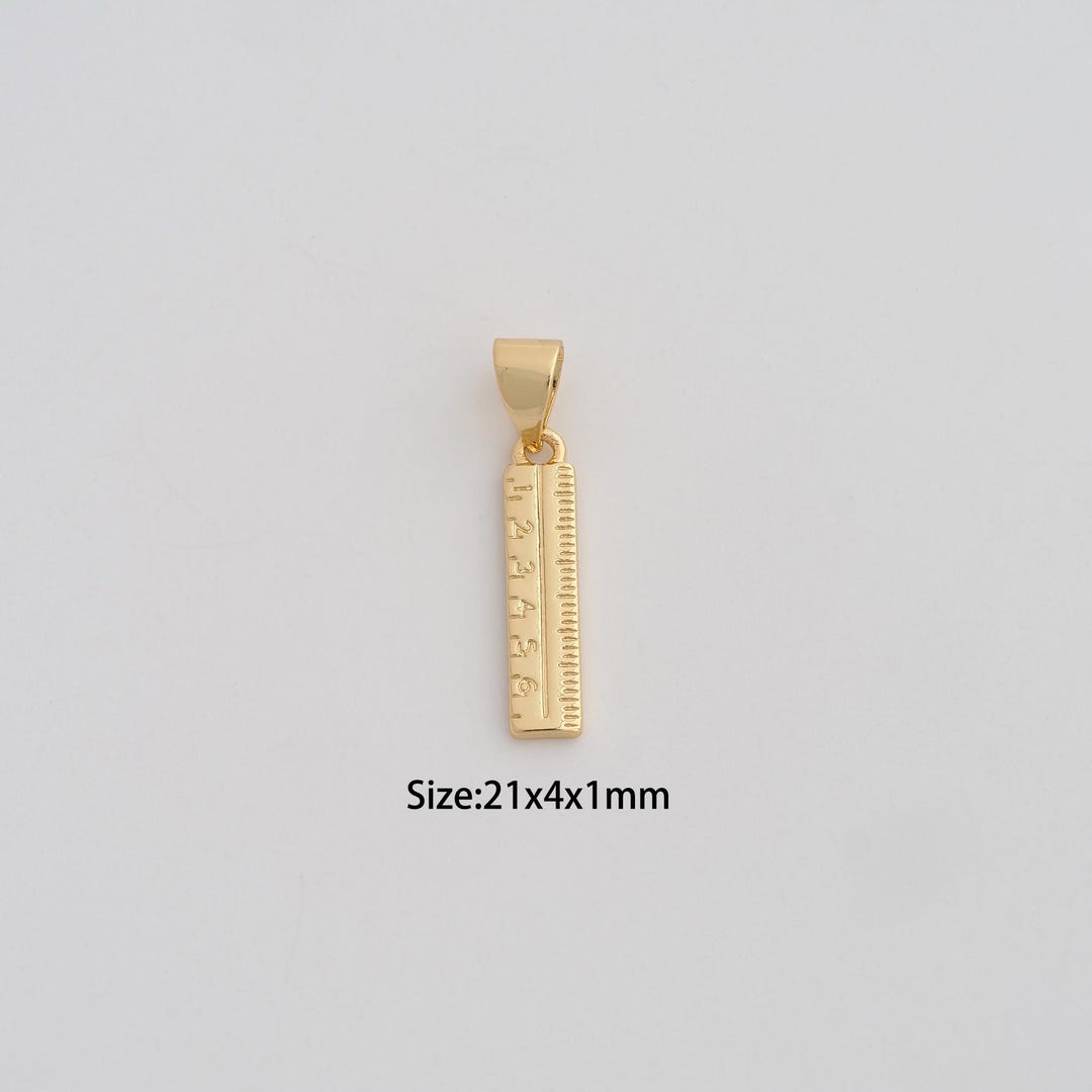 Adornments Ruler Dainty Gold Ruler Pendant,18k Gold Filled Ruler Charms,ruler Charm for ...
