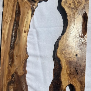 Olive Wood Slap Live Edge Epoxy Resin Wood  Raw Edge  Wood Slabs  Live Edge Unfinished Wooden Board  (2 Pieces)
