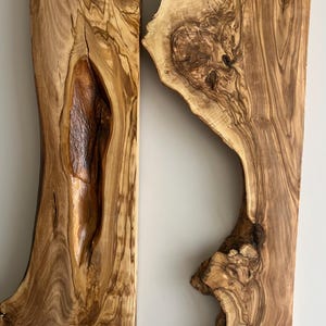 Live Edge Olive Wood Slab Set: Rustic Aged Wood for DIY Decor