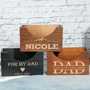 Custom Hat Holder, Father’s Day Gift, Engraved Wooden Hat Organizer, Personalized Cap Holder, Gift for Men, Best Dad Ever, Wood Hat Box