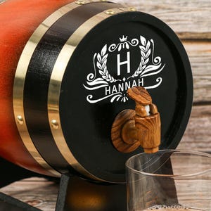 Personalized Engraved Whiskey Barrel Mini Wood Whiskey Barrel - Wedding Gift - Groomsmen Gift - Birthday Gift Wood Barrel Gift for Him