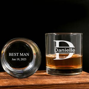 Custom Engraved 11oz Whiskey Glass for Men – Personalized Text Whiskey Tumbler, Gift for Him, Dad, Husband, Groomsman, Bachelor Party