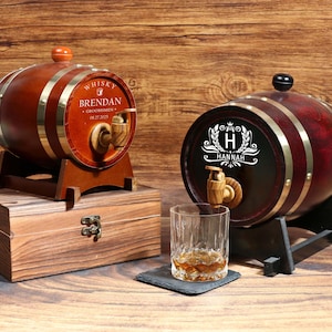 Personalized Engraved Whiskey Barre 3L , Mini Wood Whiskey Barrel ,Wedding Gift,Groomsmen Gift , Birthday Gift , Wood Barrel , Gift for Him