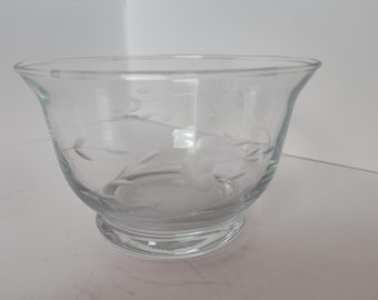 Vintage Princess House Etched Bowl 5" Across Opening and 3" Tall