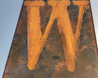 Metal Alphabet Signs 9 1/2" Tall 8" Wide All Backs Brown with Hangers. Sold By EACH.