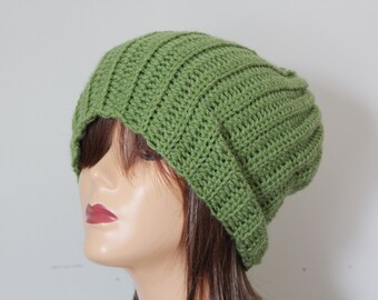 Handmade Crochet Beanie Hat Green color