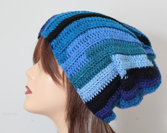 Bonnet au crochet fait main (hommes et femmes) Noir, Bleu marine, Bleu, Couleur turquoise