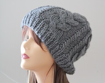 Bonnet fait main gris